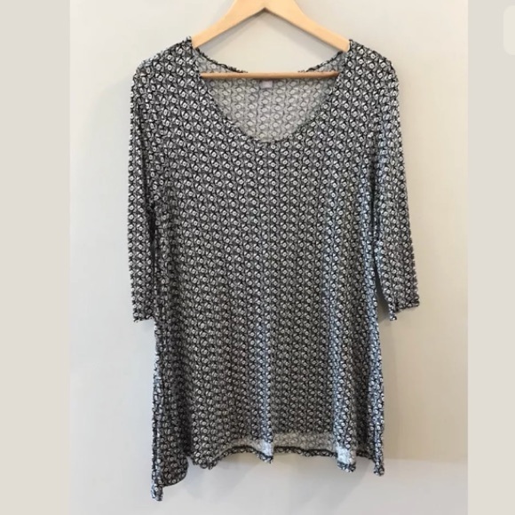 J. Jill Tops - J Jill Black White Flowy Blouse Top Shirt Small Petite